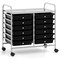 Costway 12 Drawers Rolling Cart Storage Scrapbook Paper Studio Organizer Bins Macaron/White/Light Pink/Purple/Pink/Clear/Gray/Rainbow/Multicolor/Hot Pink/Black